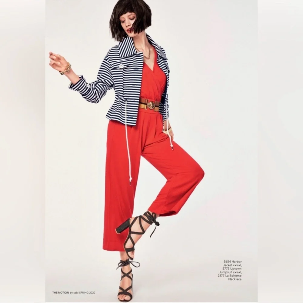 NWT Cabi Uptown Jumpsuit‎ Ankle in Vermilion Red M